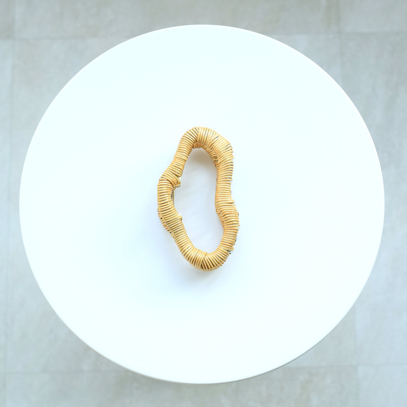 【籐クラウディヘアクリップ　バンスクリップ】単品 utatane ラタンウィッカー　籐編み 髪飾り 天然素材 ボヘミアン 浴衣や着物のヘアアレンジに（2510604800）