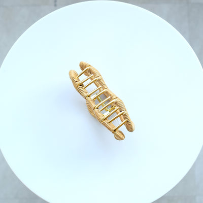 【籐クラウディヘアクリップ　バンスクリップ】単品 utatane ラタンウィッカー　籐編み 髪飾り 天然素材 ボヘミアン 浴衣や着物のヘアアレンジに（2510604800）