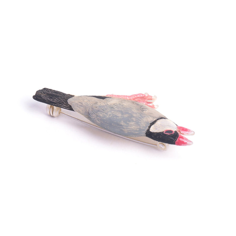 ブローチ　Palnart Poc 文鳥(ノーマル) 日本製 ハンドメイド 鳥モチーフ Java sparrow アクセサリー【取り寄せ品】（2511606100）