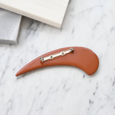 【ブローチ 蒔絵 朱赤つの 金ミニマル】日本製  和風アクセサリー ハンドメイド （2511606800）