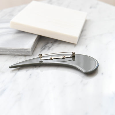 【ブローチ 蒔絵 墨つの 金ミニマル】日本製  和風アクセサリー ハンドメイド （2511607400）