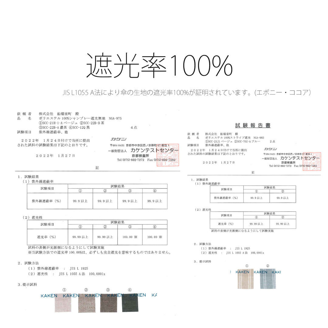 日傘 utatane 100％遮光 UV遮蔽率99.9％以上 一級遮光 晴雨兼用 シャンブレー風 バンブー リングハンドル 】 折りたたみ 3段  50cm 【キットB】 （2512616101） - utatane［公式通販］