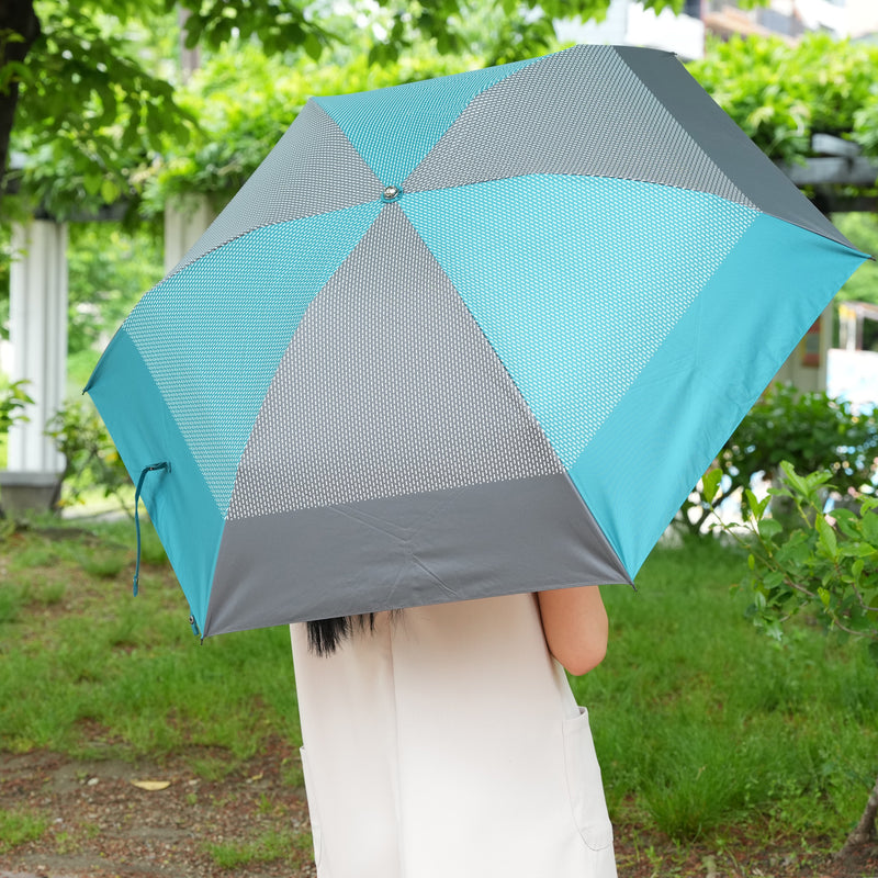 【日傘 折りたたみ】100％遮光 3段55cm  バイカラーエジプト  バンブーハンドル タッセル 内ストラップ付 （2512635301）【ギフトキットB対応】