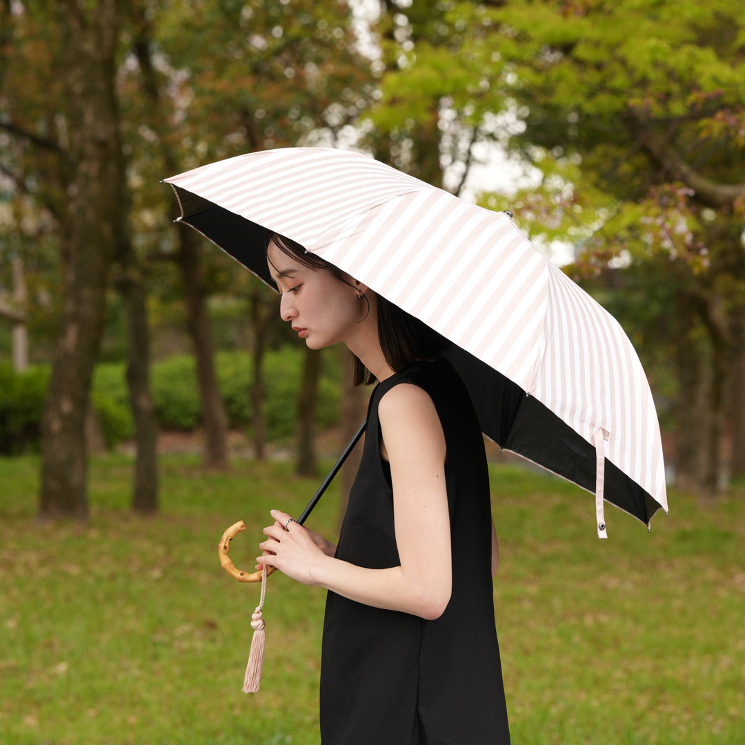 心斎橋みや竹 日傘 折りたたみ バンブーハンドル ベージュ 05308502-lg_4b24c5fc-b718-413e