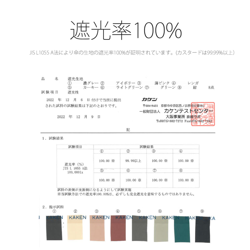 【日傘 長傘】100％遮光  47cm スライドショート バイカラーエジプト バンブーハンドル タッセル付き（2513627101）【ギフトキットA対応】