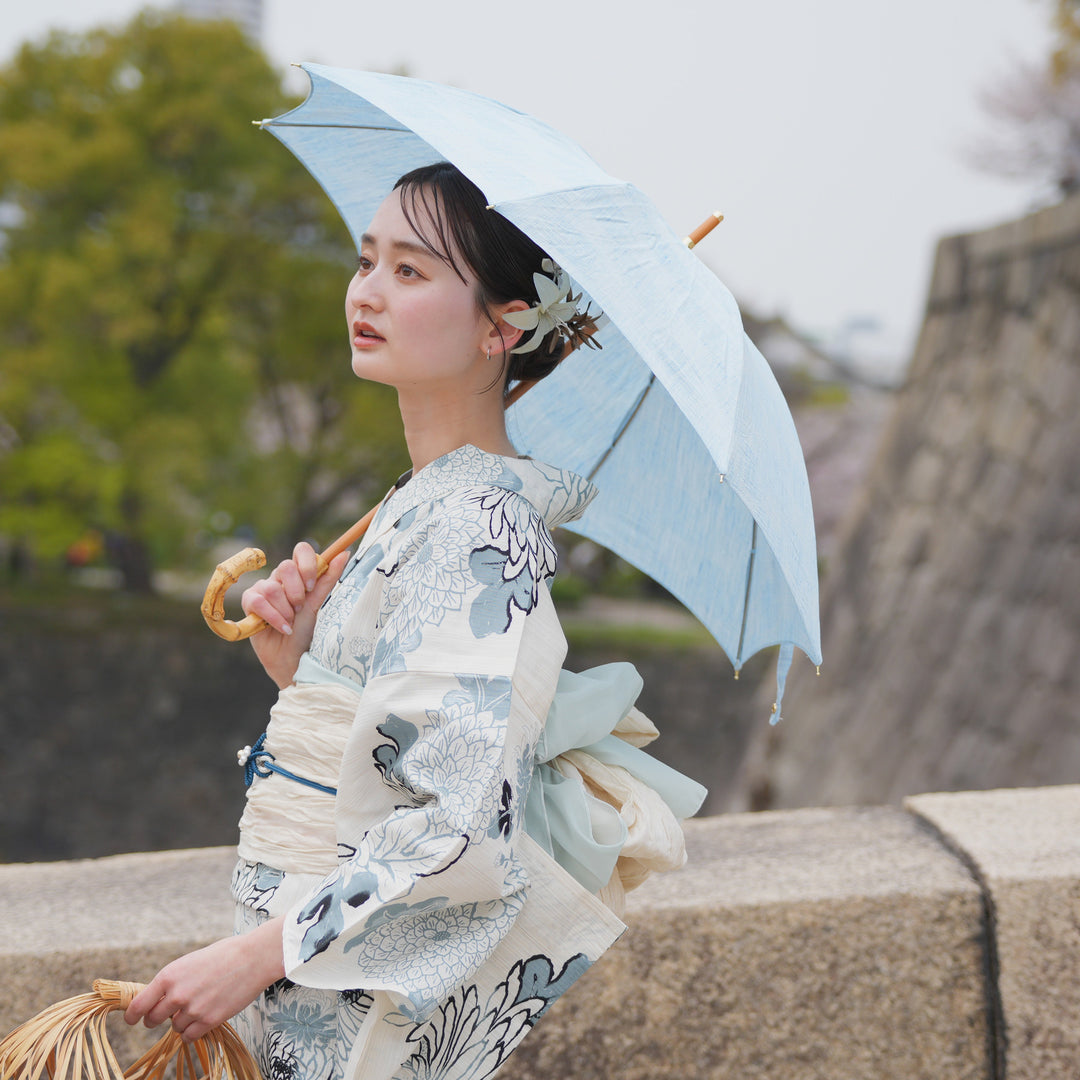 ☆1882涼しげ✨和装にも洋装にも✨近江の麻 日傘 新品 ☆1882涼しげ✨和装にも洋装にも✨近江の麻 日傘 新品 レディース