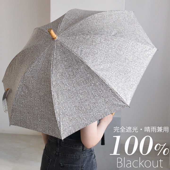 日傘 utatane 長傘】100％遮光 スライドショート 47cm インド更紗