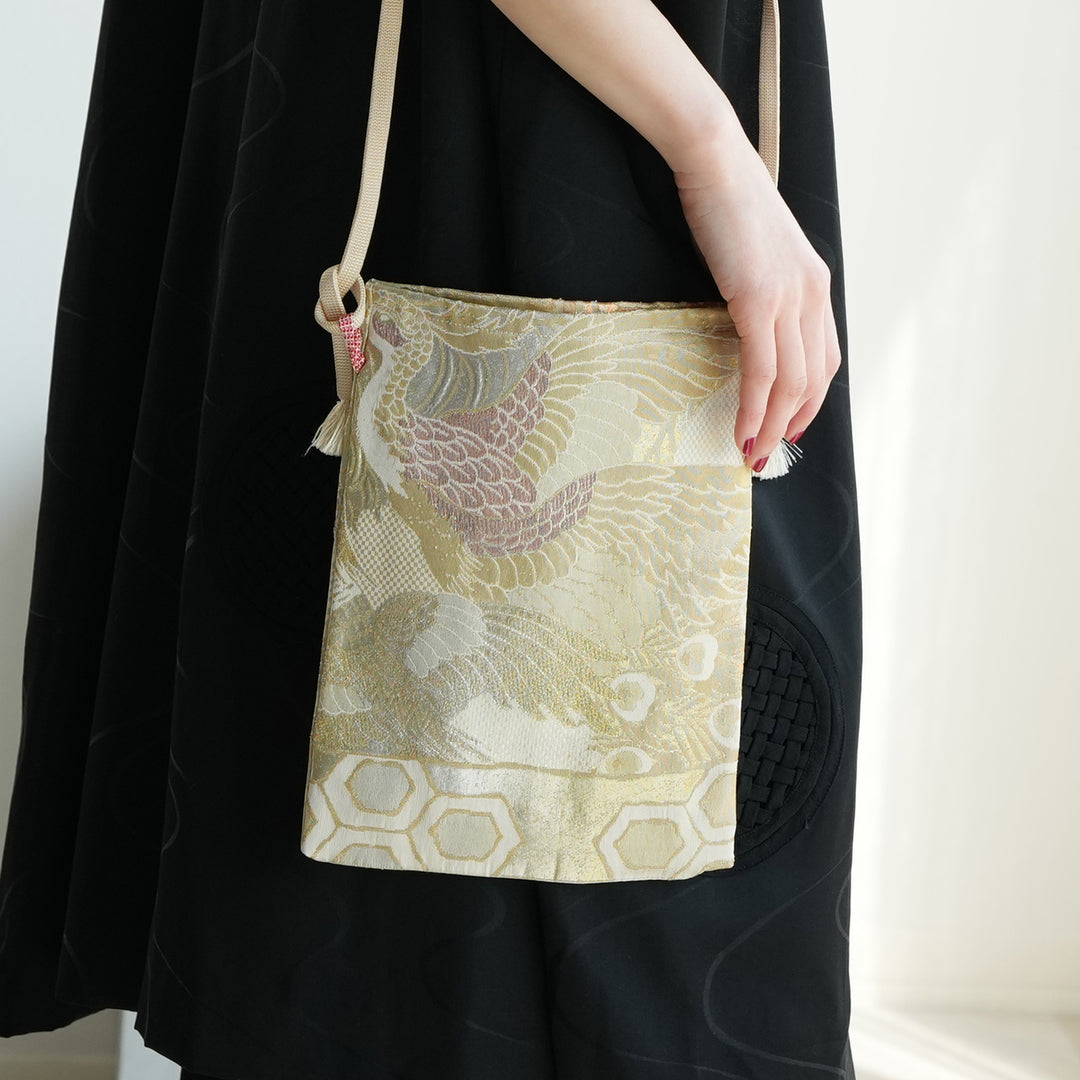maison utatane No.BG01 風を待つ鳳凰】帯リメイクショルダーバッグ