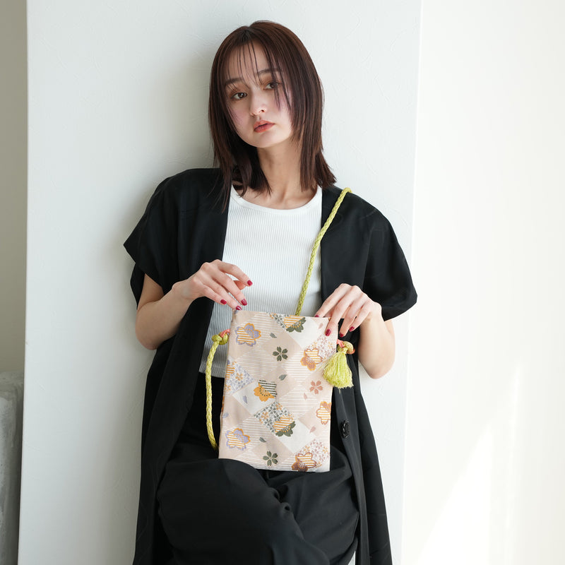 maison utatane No.BG09 風を待つ桜】帯リメイクショルダーバッグ 一点