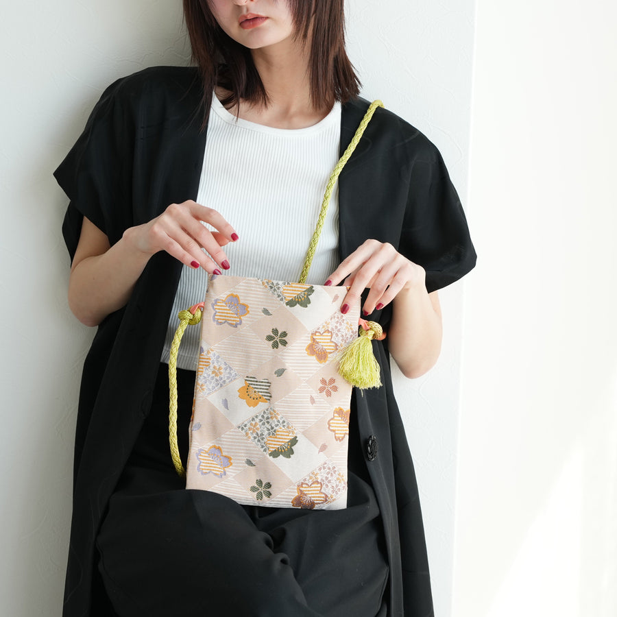 maison utatane No.BG09 風を待つ桜】帯リメイクショルダーバッグ 一点