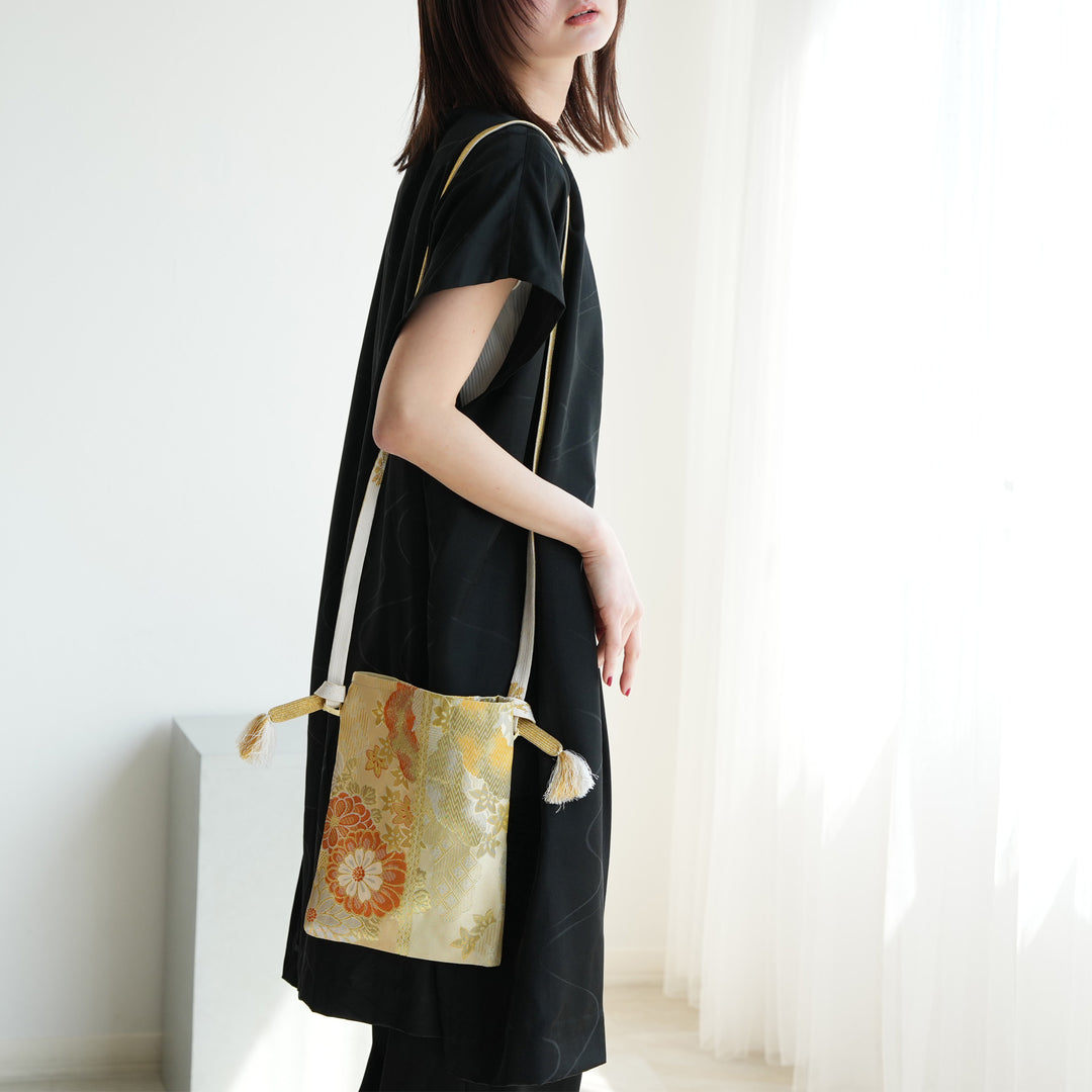 maison utatane No.BG11 静寂の菊】帯リメイクショルダーバッグ 一点物