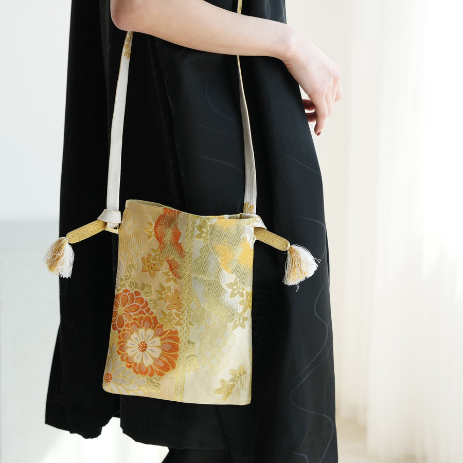 maison utatane No.BG11 静寂の菊】帯リメイクショルダーバッグ 一点物