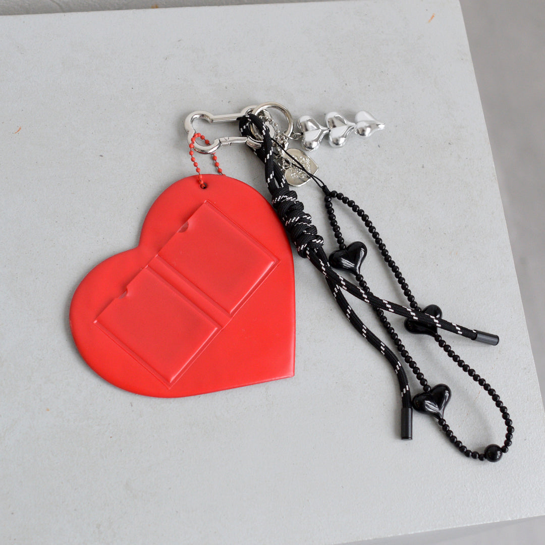 バッグチャーム ハートモチーフ】ビッグ キーホルダー 好きな写真を