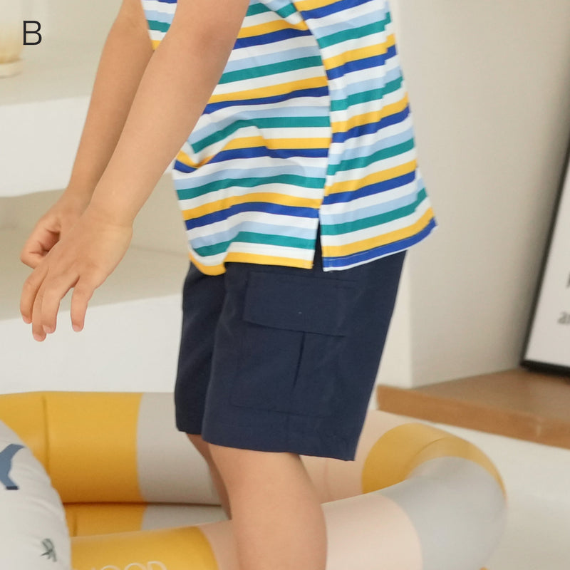 【キッズ水着 カーゴパンツ】ポケット 子供水着 男女兼用  ウエストゴム（2715600401）