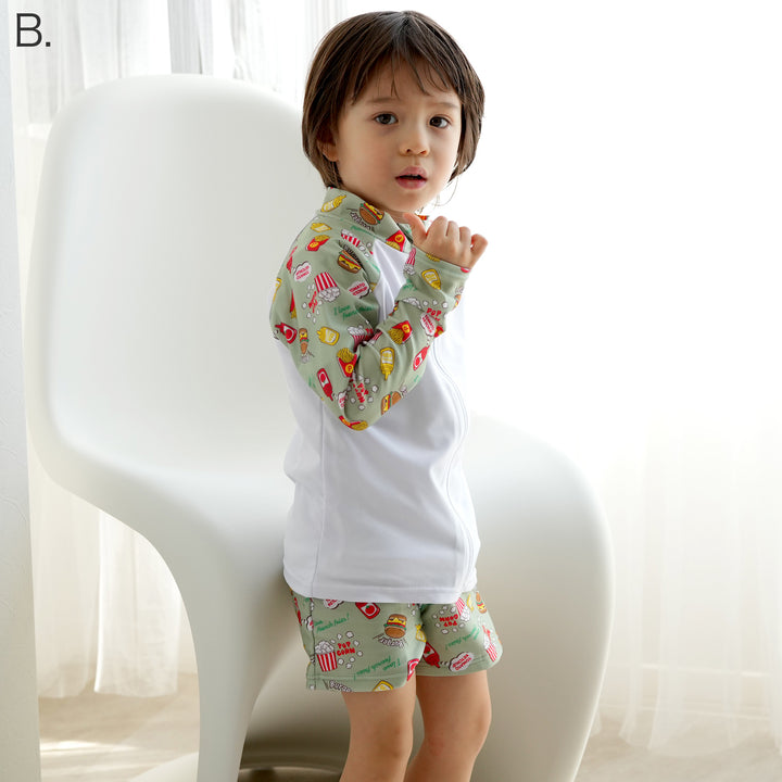 キッズ水着 ショートパンツ 男の子 ハンバーガー柄】水着ボトム