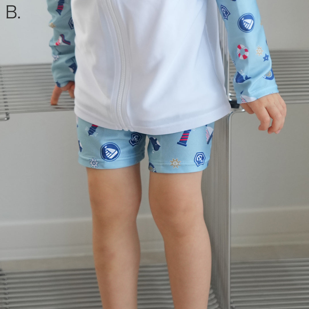 キッズ水着 ショートパンツ 男の子 マリン柄】水着ボトム 男女
