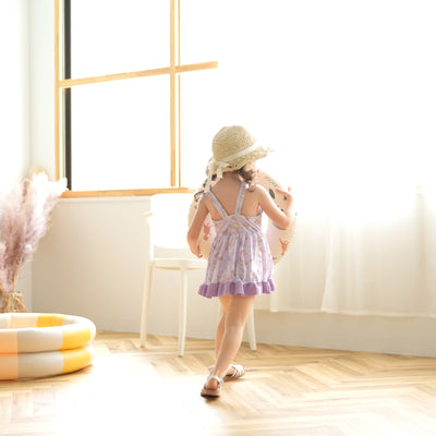 【キッズ水着 リボン ティアードフリル】ワンピース水着  女の子 子供用水着 肩紐でサイズ調節可能 実用新案登録済（2755601301）