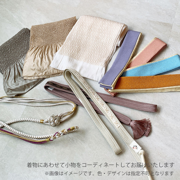 レンタル】 振袖 着物セット 正絹着物+正絹袋帯 21点セット 絵羽