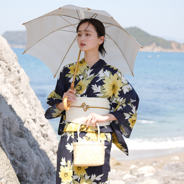 浴衣3点セット（浴衣/帯/下駄） utatane ゆかた フリーサイズ（身長155