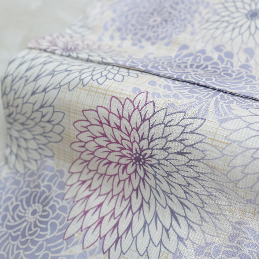 utatane 浴衣　先染め風ベージュに涼しげ糸菊　浴衣　帯　2点セット 浴衣3点セット（浴衣/帯/下駄） utatane ゆかた フリーサイズ（身長155