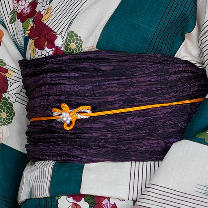 Utatane×ニコアンティーク 新品 三点セット(帯・下駄) 　 個性派 浴衣 セット レディース 3点セット（浴衣/下駄/帯）3Lサイズ