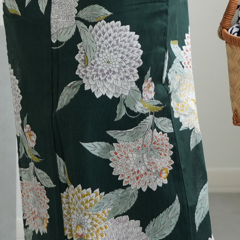 浴衣3点セット（浴衣/帯/下駄） utatane ゆかた TL トールサイズ（身長165-175cm）青緑に広がる菊 （5012049311）