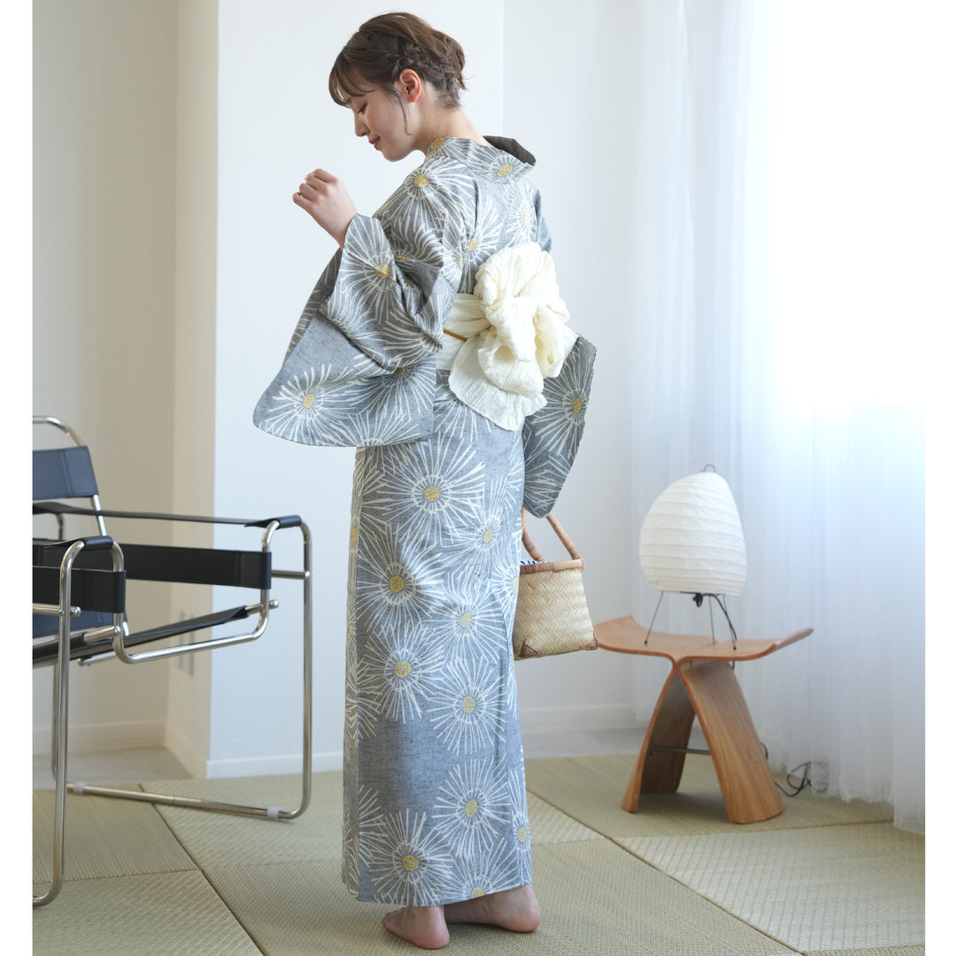 utatane × 注染工房 浴衣3点セット ( ゆかた・帯・下駄 ) 赤坂紬
