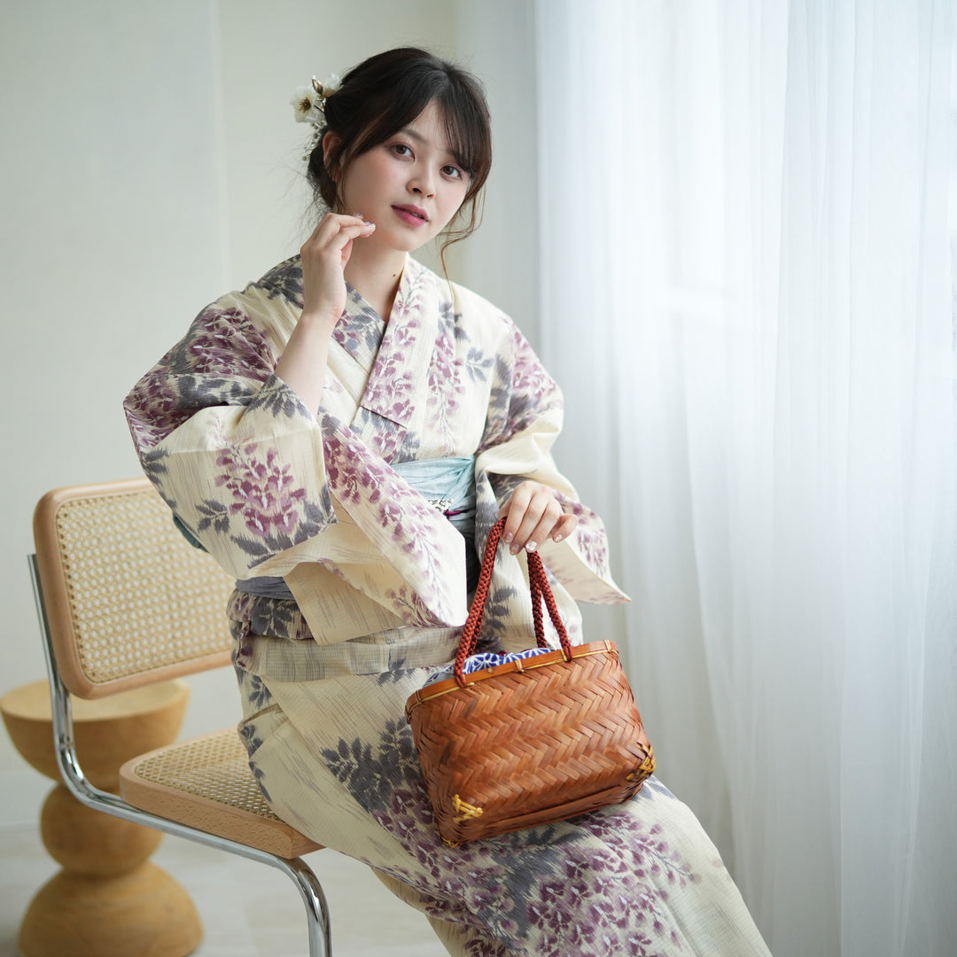 浴衣3点セット（浴衣/帯/下駄） utatane ゆかた 3L ゆったり