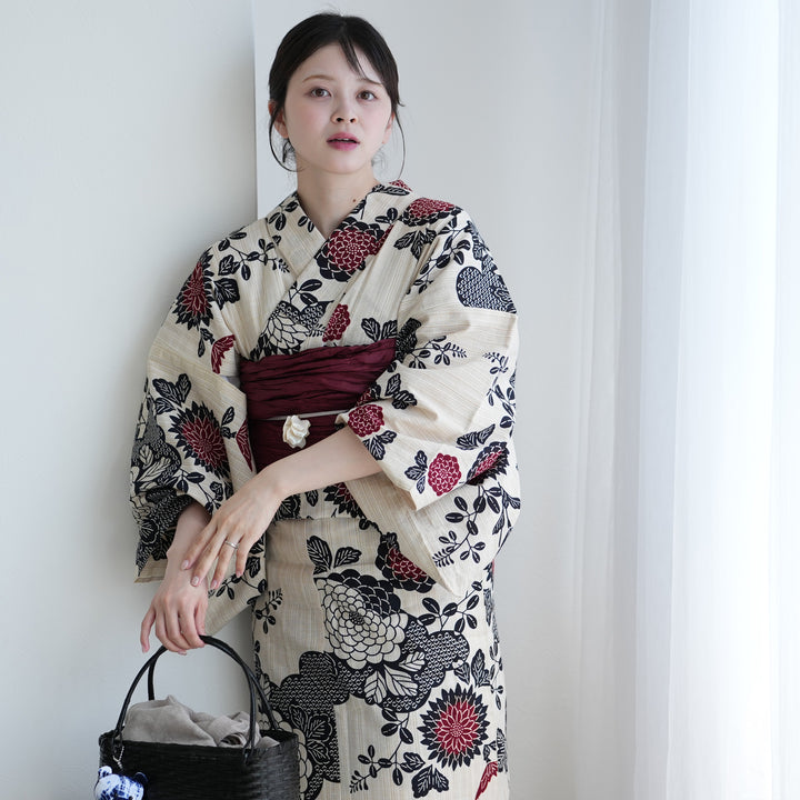 浴衣3点セット（浴衣/帯/下駄） utatane 注染 ゆかた フリーサイズ