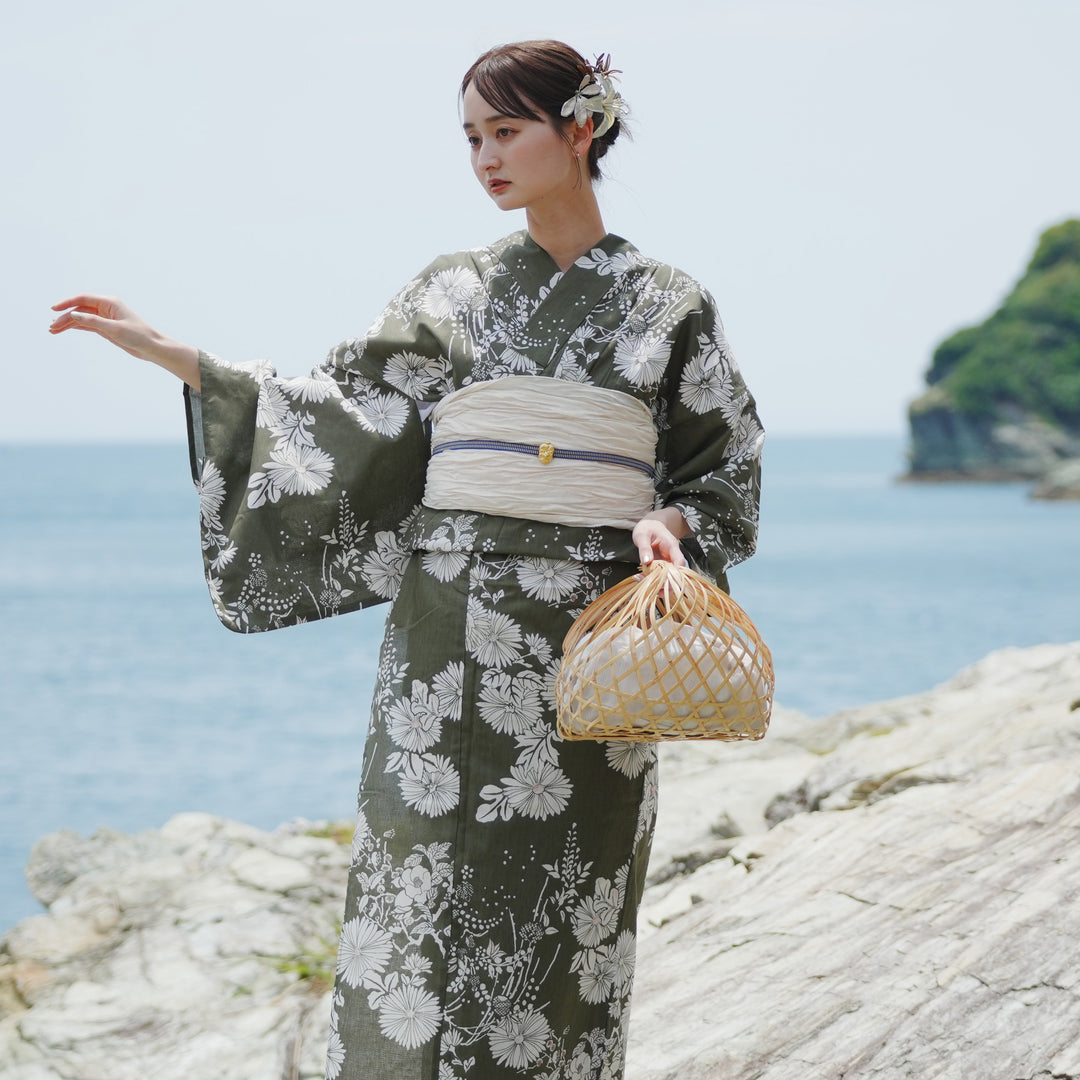 浴衣3点セット（浴衣/帯/下駄） utatane ゆかた TL トールサイズ