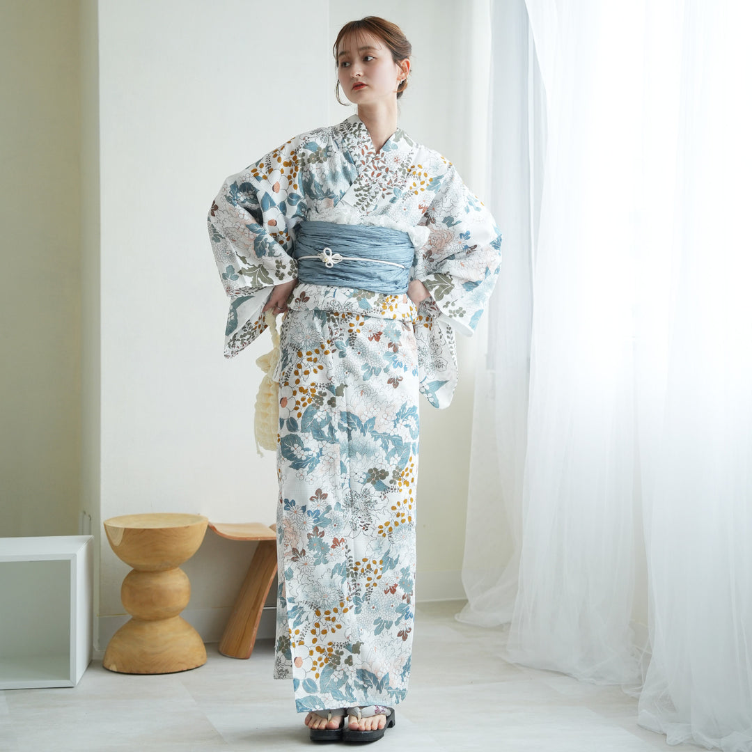 浴衣3点セット（浴衣/帯/下駄） utatane ゆかた S プチサイズ