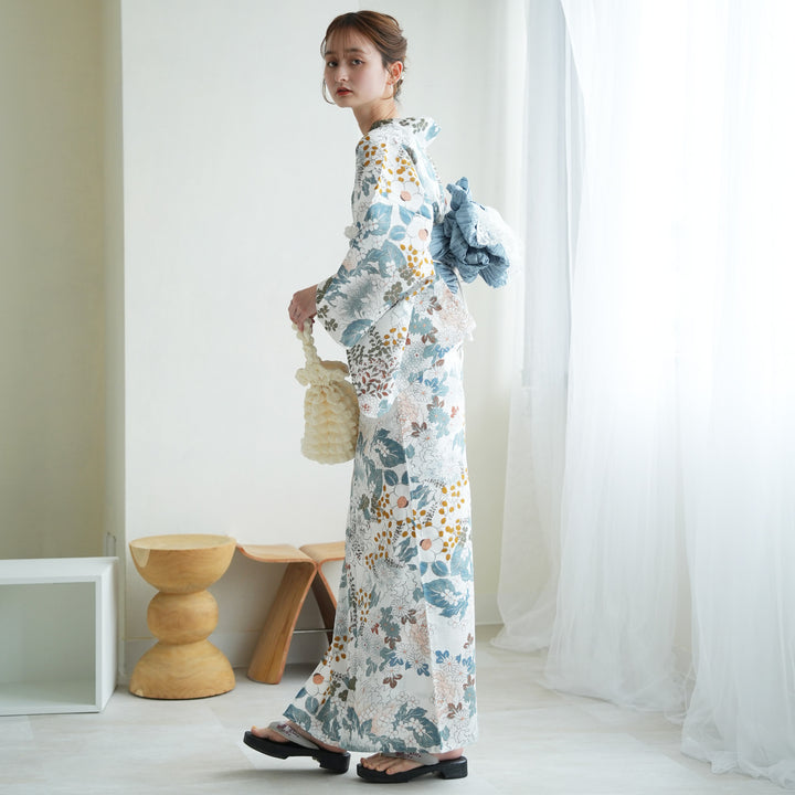 浴衣3点セット（浴衣/帯/下駄） utatane ゆかた S プチサイズ