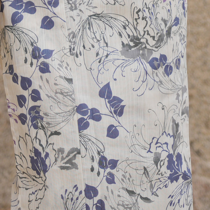 浴衣3点セット（浴衣/帯/下駄） utatane S プチサイズ（身長150-160cm）ベージュにはんなり糸菊（5011220511）