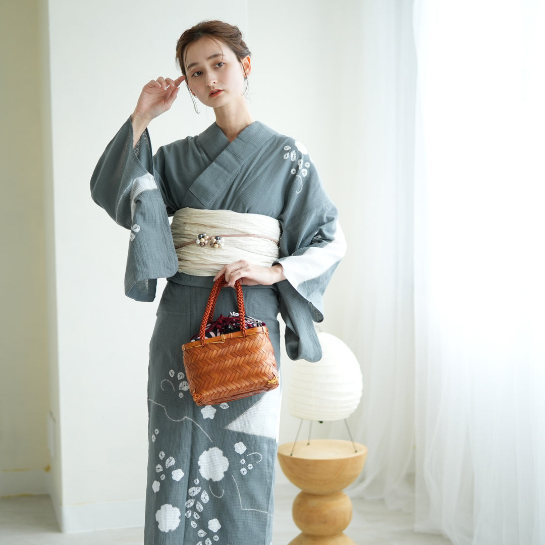 昔ながらの絞りの浴衣 手縫い お洗濯済　綿 楽天市場】【9％OFF】【utatane 有松絞り 浴衣3点セット 藍色に