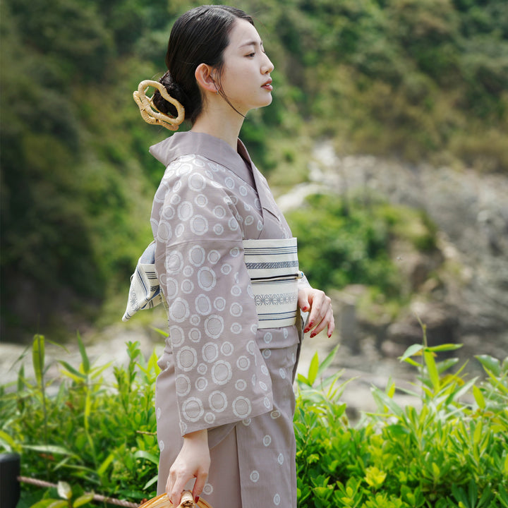 utatane × 注染工房 浴衣3点セット ( ゆかた・帯・下駄 ) 先染め