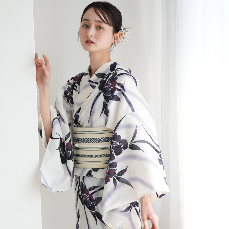 CHARNEPARINO　　浴衣　ゆったりサイズ　着物兼用柄 浴衣 セット レディース 大人 兵児帯 夏 2点セット 浴衣セット