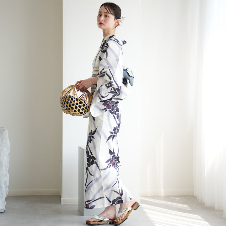 utatane 】高級変わり織 浴衣3点セット ( ゆかた・帯・下駄 ) utatane