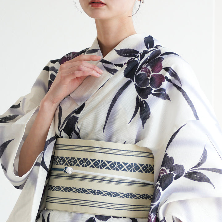 utatane 高級変わり織 浴衣3点セット ( ゆかた・帯・下駄