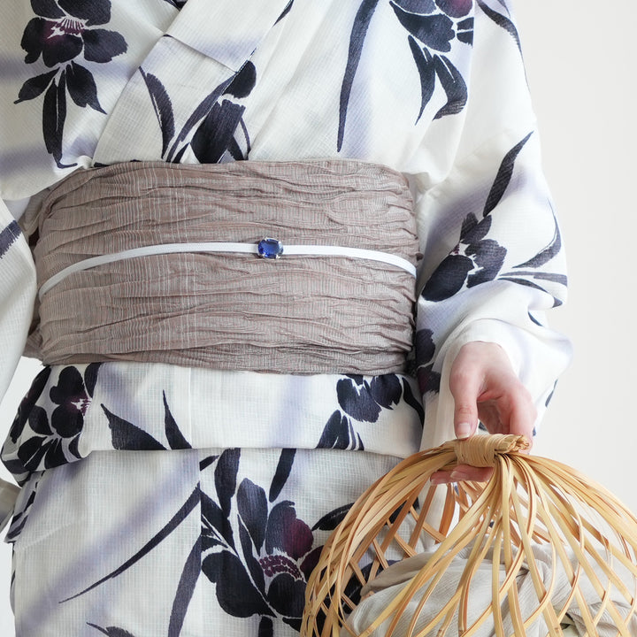 utatane 高級変わり織 浴衣3点セット ( ゆかた・帯・下駄 ) レトロ