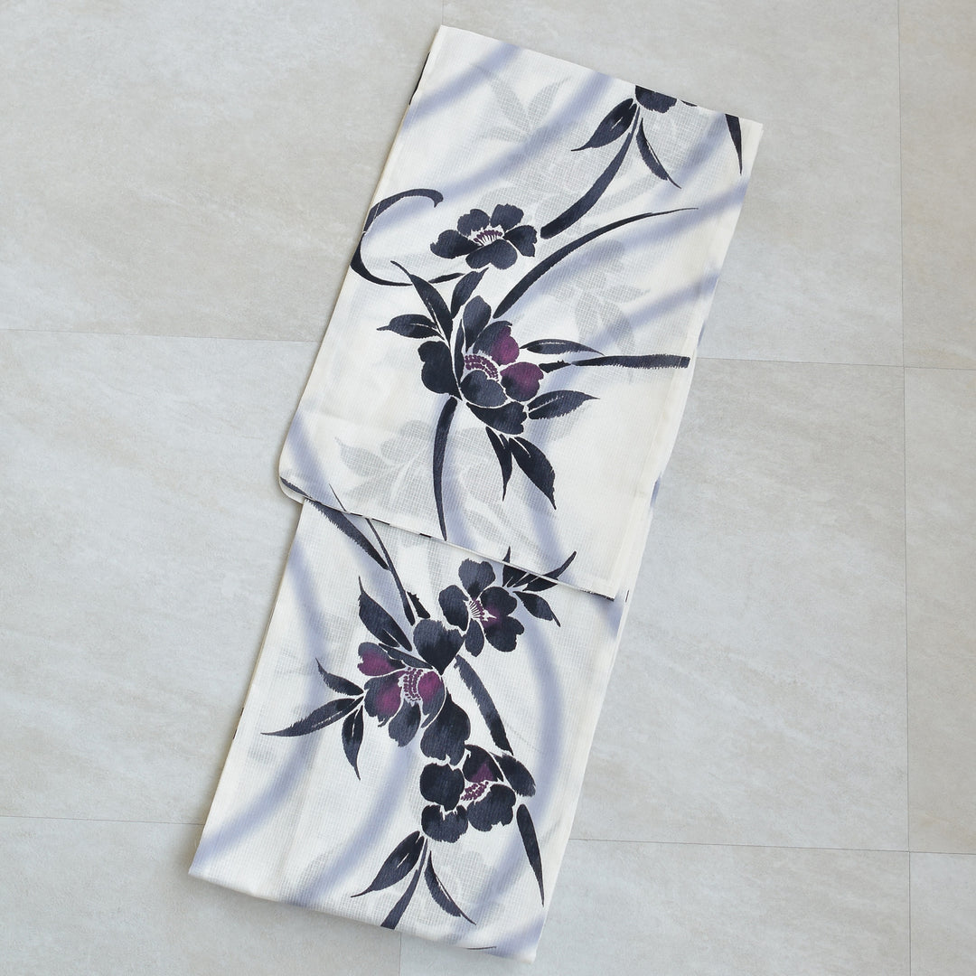 utatane 高級変わり織 浴衣3点セット ( ゆかた・帯・下駄 ) レトロ