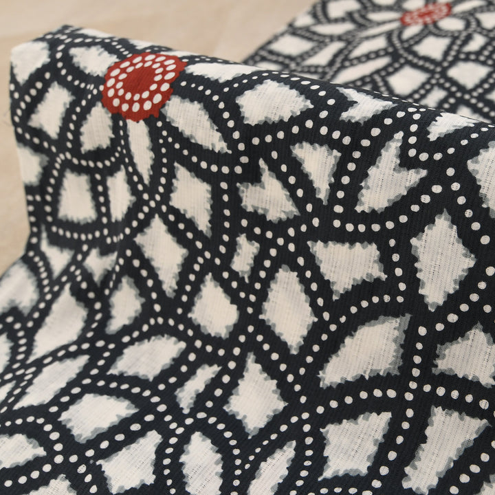 utatane 高級変わり織 浴衣3点セット（ゆかた・帯・下駄）紺の