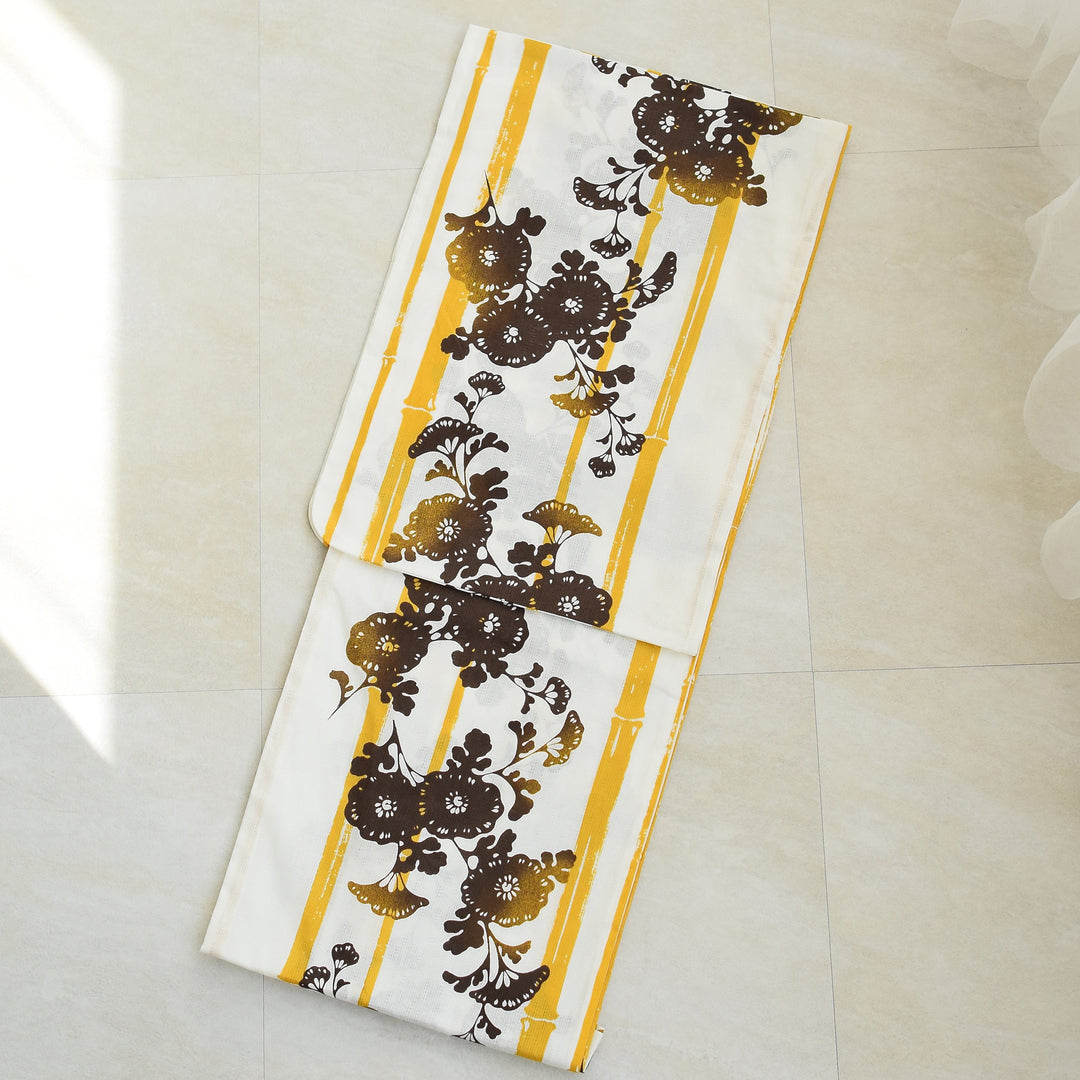 新品 100サイズ ニコアンティーク  高級変わり織 浴衣3点セット 帯 下駄 浴衣 レディース セット ニコアンティーク 高級変わり織 浴衣3点セット