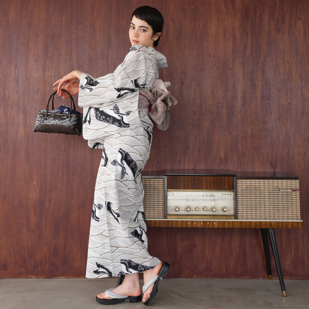 ニコアンティーク 高級変わり織 浴衣3点セット ( ゆかた・帯