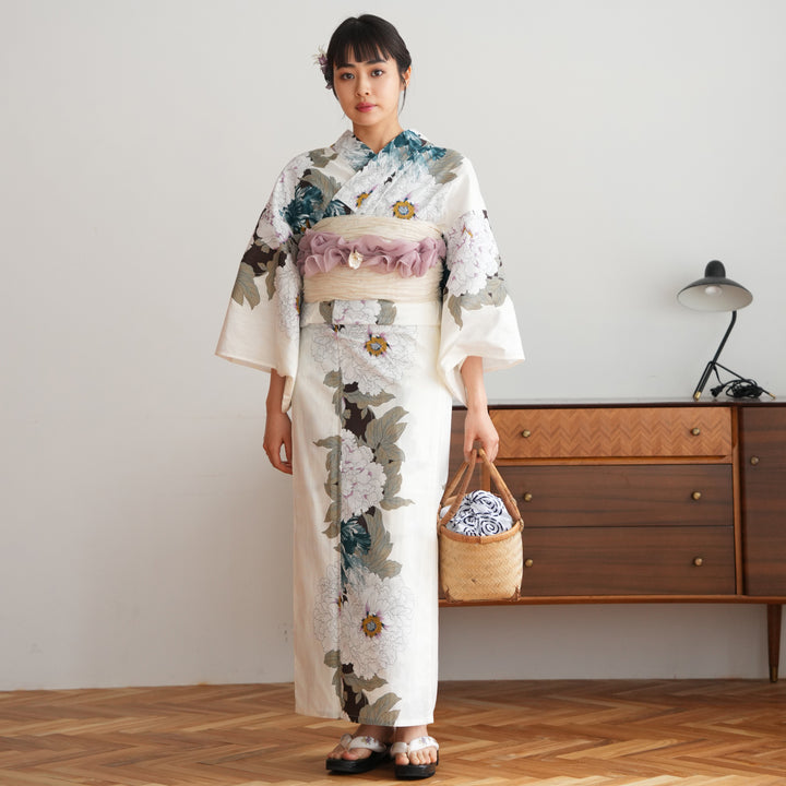 工場直売 utatane 高級変わり織 浴衣3点セット ( ゆかた・帯・下駄 着物・浴衣
