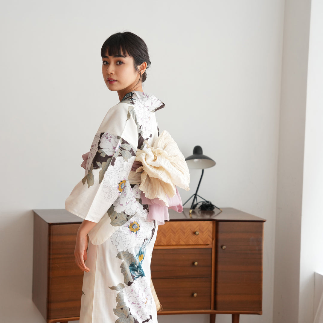 utatane｜utatane 高級変わり織 浴衣3点セット ブラウンと