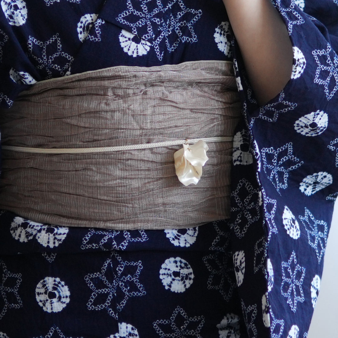 utatane 有松絞り 浴衣3点セット ( ゆかた・帯・下駄 ) 藍色の