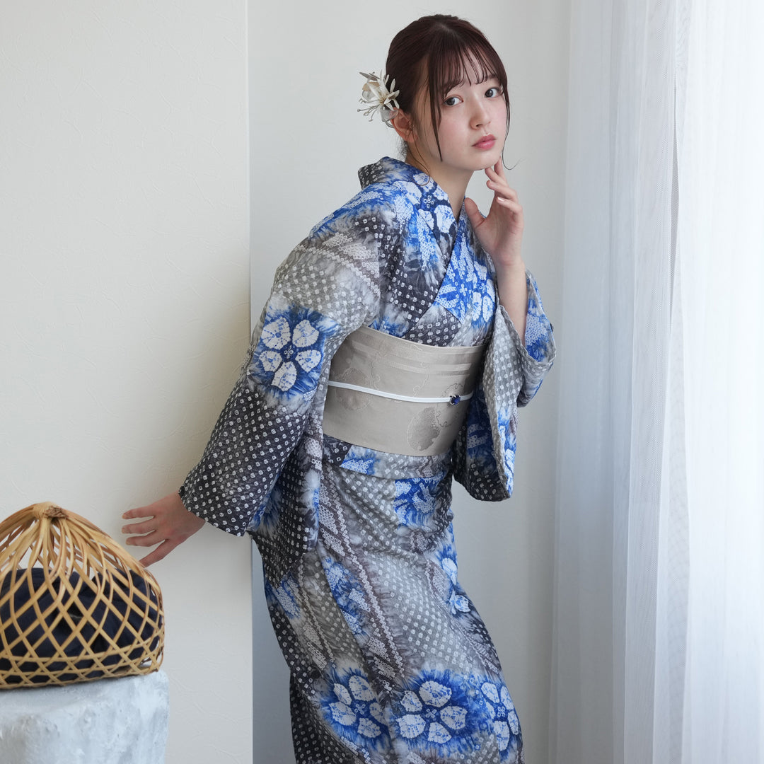 専用！逸品【超美品】有松絞り浴衣♪伝統工芸品！全行程国内品 楽天市場】【utatane 有松絞り 浴衣3点セット 藍色に隠れる四つ