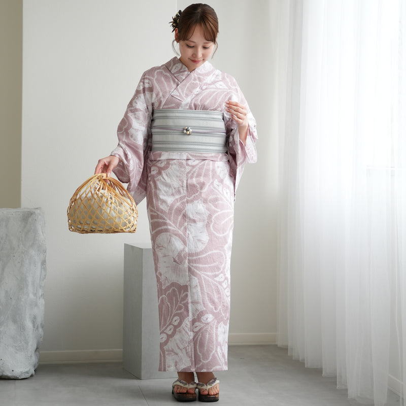 【 utatane 有松絞り 浴衣3点セット ( ゆかた・帯・下駄 ) 酒井富子 近藤美枝子/ 染色 北條義昌 芭蕉】フリーサイズ　極み 伝統工芸 日本製 国内縫製 手縫い併用 （5010259311）