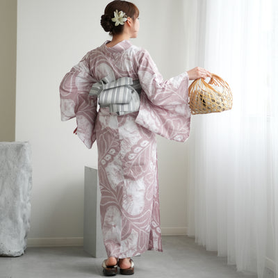 【 utatane 有松絞り 浴衣3点セット ( ゆかた・帯・下駄 ) 酒井富子 近藤美枝子/ 染色 北條義昌 芭蕉】フリーサイズ　極み 伝統工芸 日本製 国内縫製 手縫い併用 （5010259311）