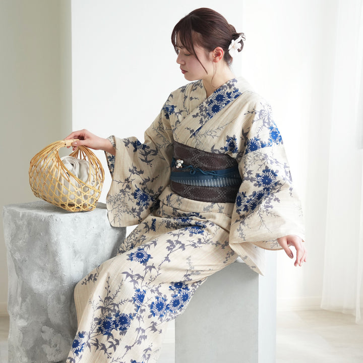 utatane × 注染工房 浴衣3点セット ( ゆかた・帯・下駄 ) 先染め utatane × 注染工房 浴衣3点セット ( ゆかた・帯・下駄 ) 先染め